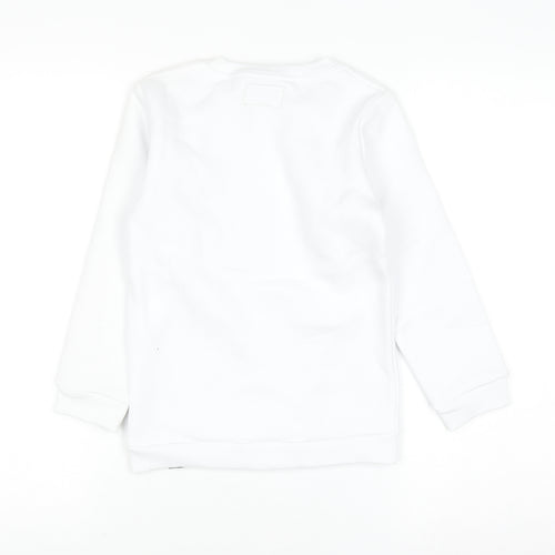 Cafe Mambo Ibiza Girls White Graphic Pullover Sweatshirt 8 Years