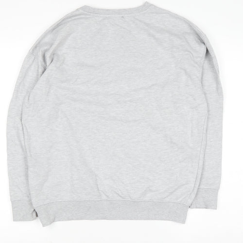 New Look Women's Grey Cotton Blend Pullover Sweatshirt S