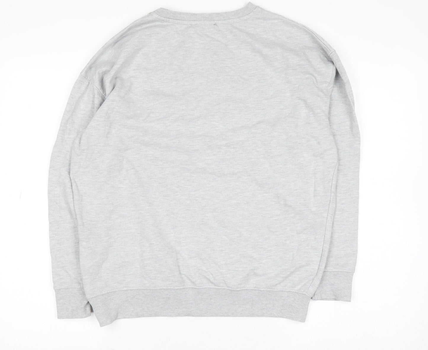 New Look Women's Grey Cotton Blend Pullover Sweatshirt S