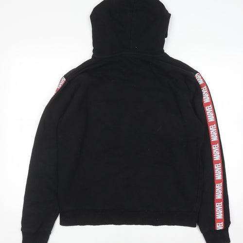 Marvel Men's Black Pullover Hoodie Size M Fleece Logo Sweatshirt