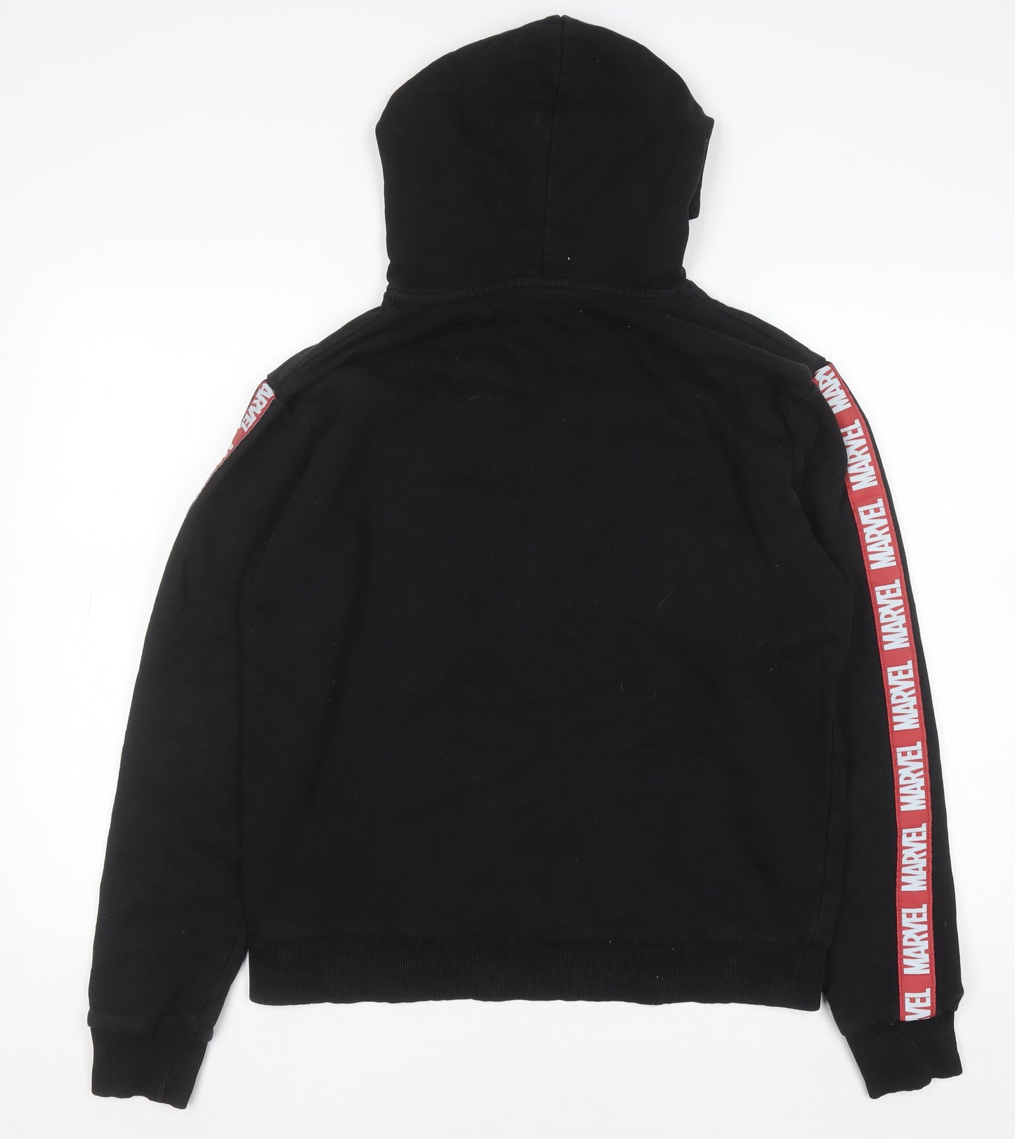 Marvel Men's Black Pullover Hoodie Size M Fleece Logo Sweatshirt