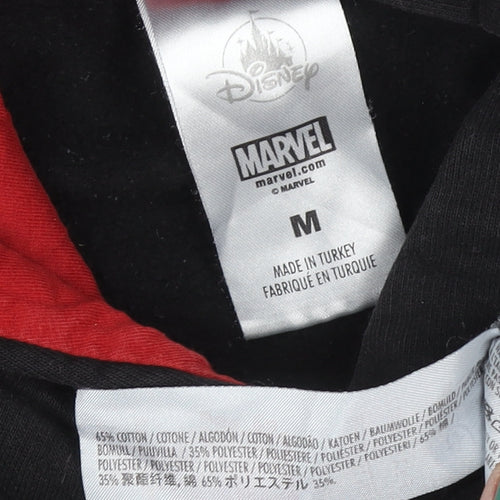 Marvel Men's Black Pullover Hoodie Size M Fleece Logo Sweatshirt