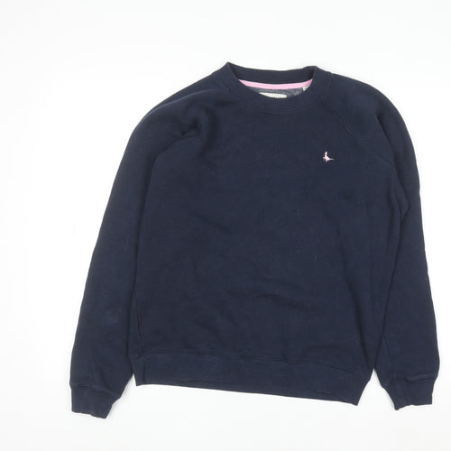 Jack Wills Womens Navy Blue Crew Neck Sweatshirt UK 10 Cotton