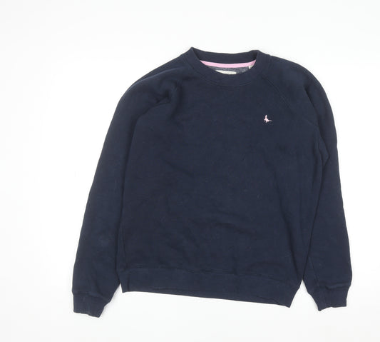 Jack Wills Womens Navy Blue Crew Neck Sweatshirt UK 10 Cotton