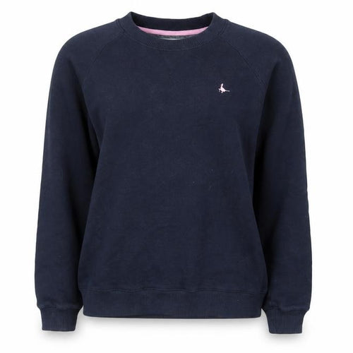 Jack Wills Womens Navy Blue Crew Neck Sweatshirt UK 10 Cotton