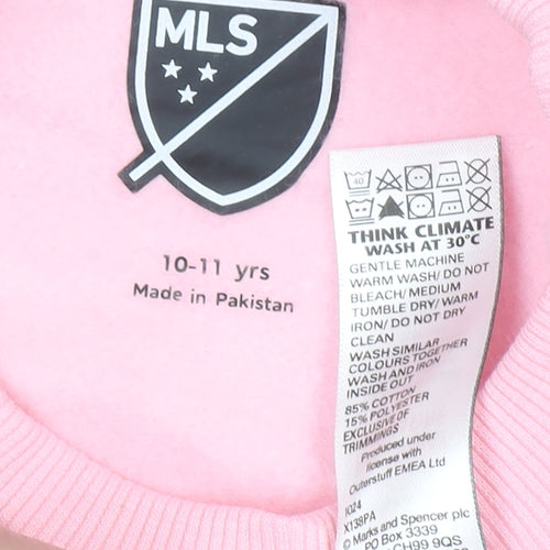 Marks and Spencer Girls Pink Miami Graphic Pullover Sweatshirt 10-11 Years