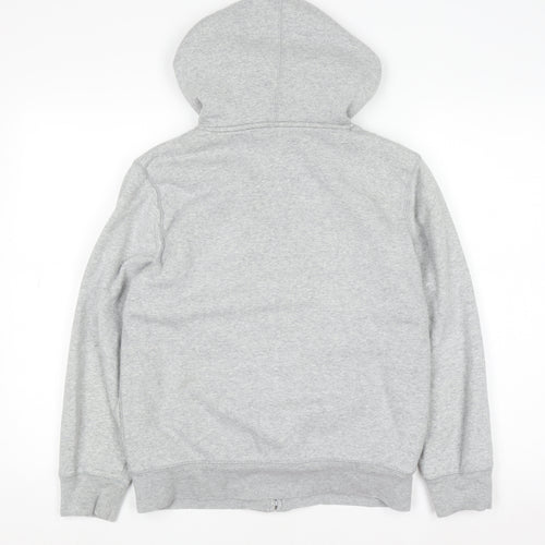 GAP Kids Boys Grey Full Zip Hoodie XL 12-13 Years Sherpa Lined Logo Sweatshirt