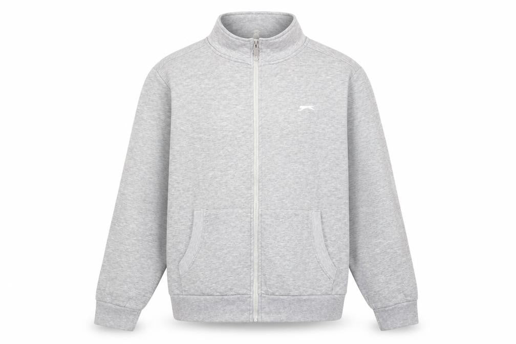 Front view of Slazenger Men's Grey 2XL Full Zip Sweatshirt Jacket