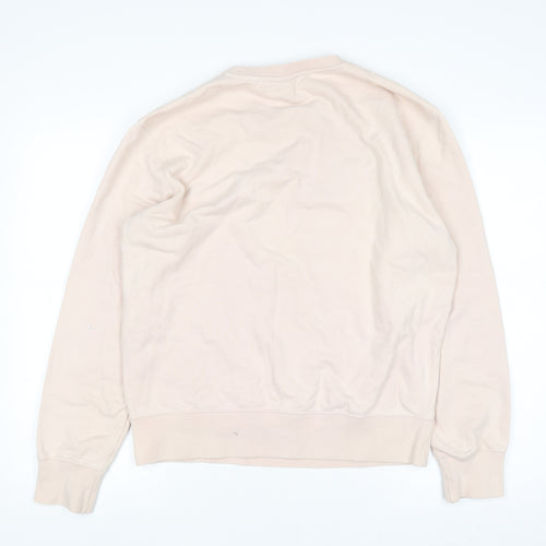 Champion Women's Beige Large Pullover Sweatshirt Cotton Logo Crew Neck