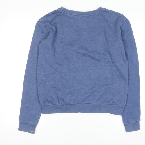Cotton On Women Blue Pullover Sweatshirt Small 'Lucky' Logo