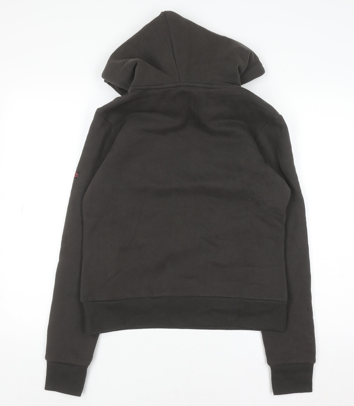 Superdry Women's Black Embroidered Hoodie UK 10 Pull Over