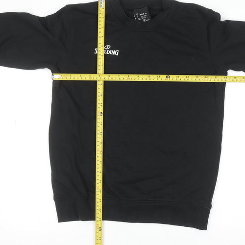 Spalding Boys Black 13-14 Years Pullover Sweatshirt Crew Neck Long Sleeve