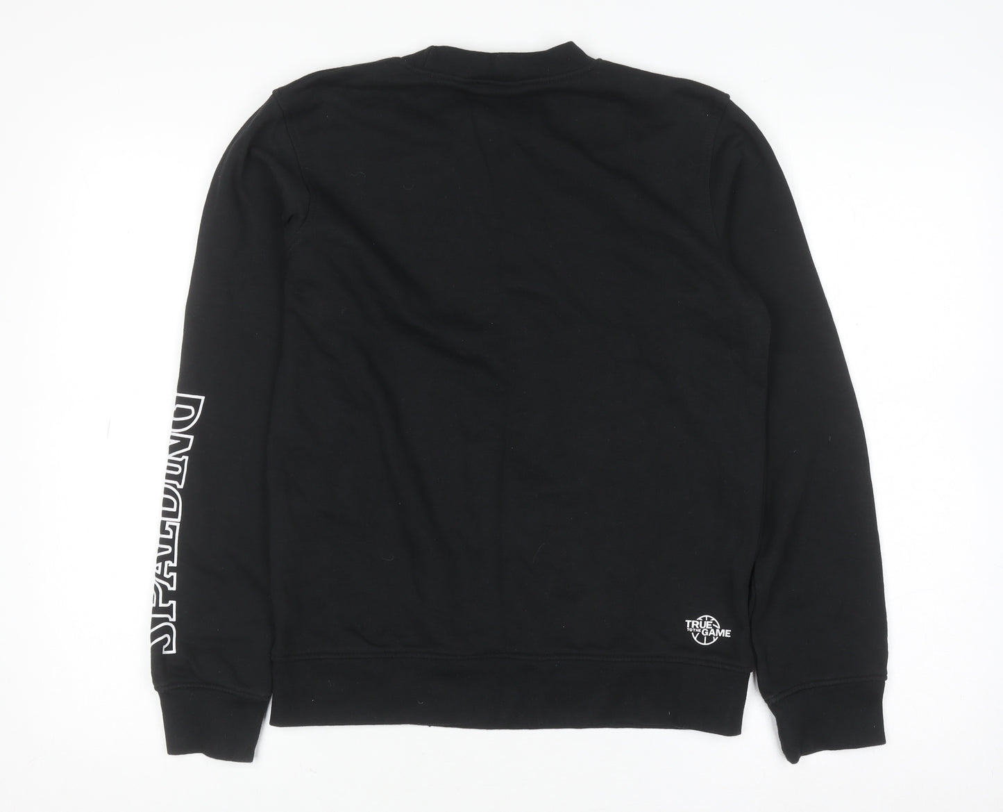 Spalding Boys Black 13-14 Years Pullover Sweatshirt Crew Neck Long Sleeve