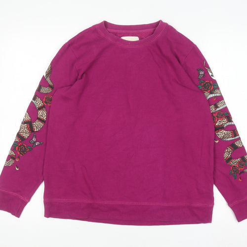 Cotton On Women Magenta Snake Print Sweatshirt Medium