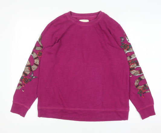 Cotton On Women Magenta Snake Print Sweatshirt Medium