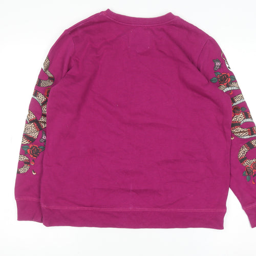 Cotton On Women Magenta Snake Print Sweatshirt Medium