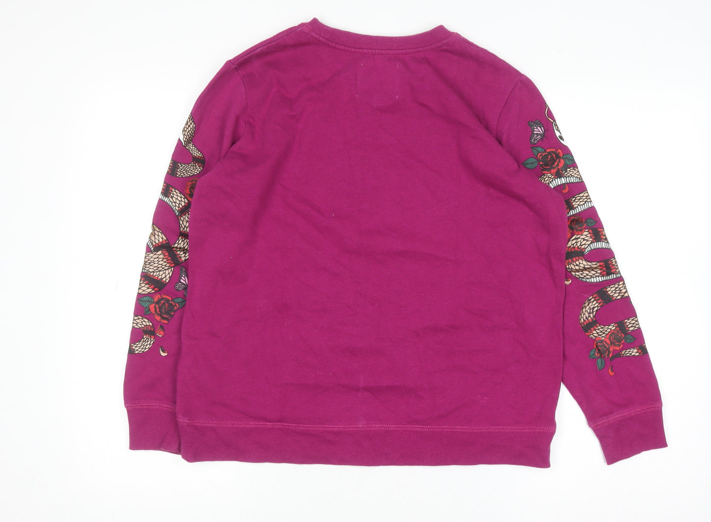 Cotton On Women Magenta Snake Print Sweatshirt Medium