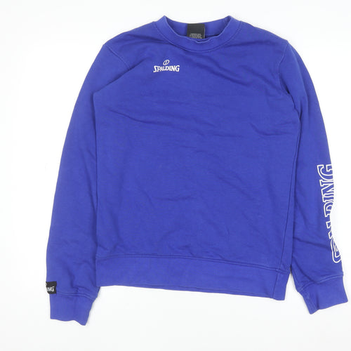 Spalding Boys Blue Crew Neck Sweatshirt 13-14 Years Cotton Blend