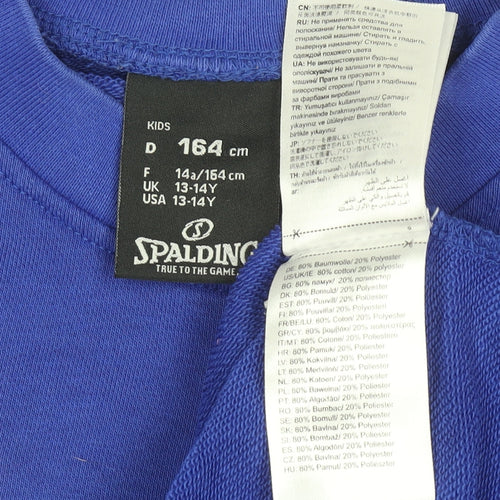 Spalding Boys Blue Crew Neck Sweatshirt 13-14 Years Cotton Blend