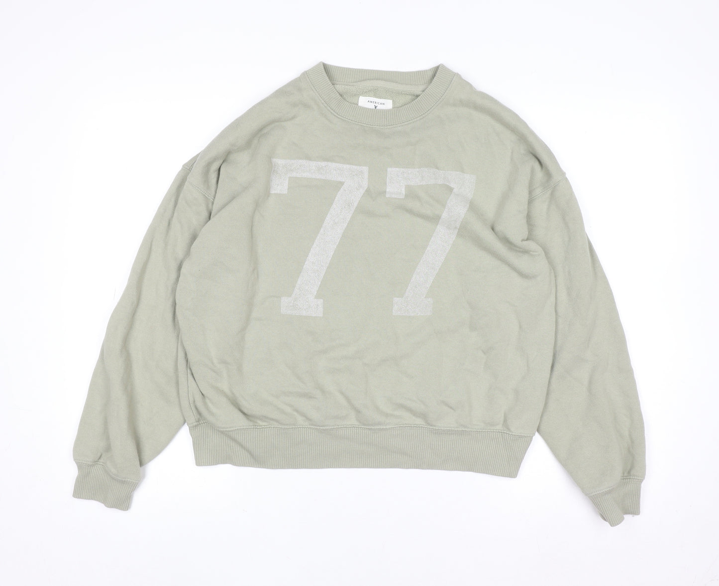 American Eagle Womens Green Size S Pullover Sweatshirt 77 Graphic