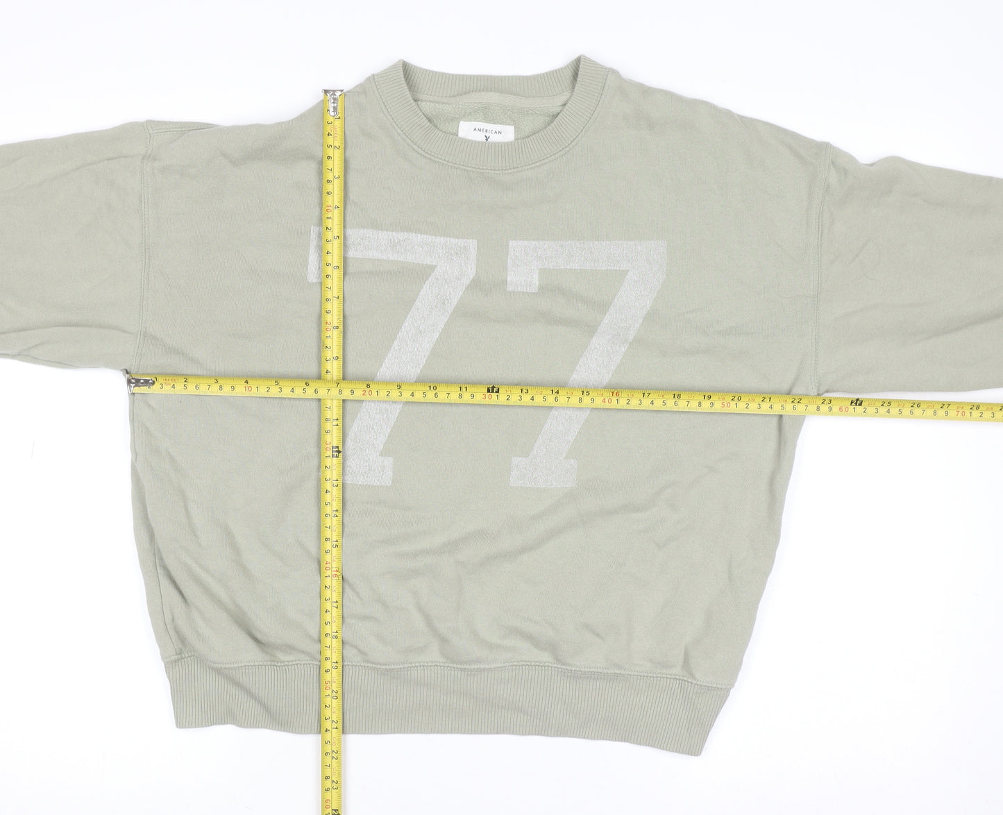 American Eagle Womens Green Size S Pullover Sweatshirt 77 Graphic