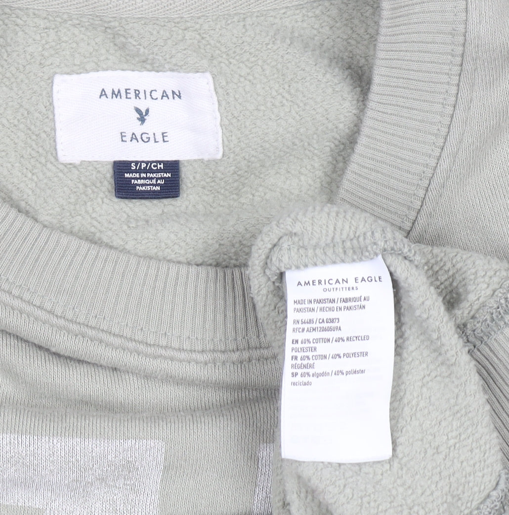 American Eagle Womens Green Size S Pullover Sweatshirt 77 Graphic