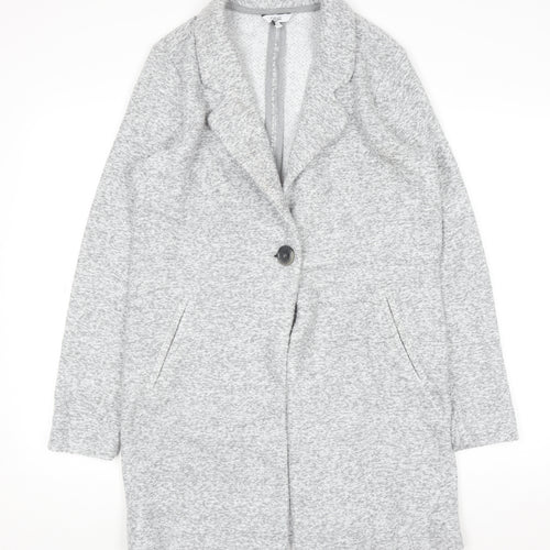 Next Women Grey Long Sleeve Collared Cardigan Size 10