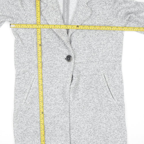 Next Women Grey Long Sleeve Collared Cardigan Size 10