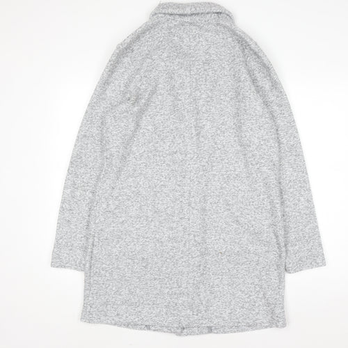 Next Women Grey Long Sleeve Collared Cardigan Size 10