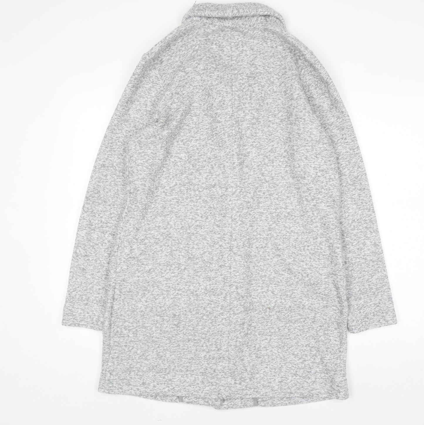 Next Women Grey Long Sleeve Collared Cardigan Size 10