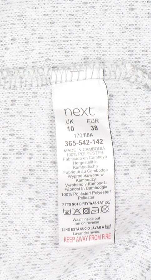 Next Women Grey Long Sleeve Collared Cardigan Size 10