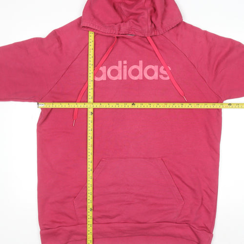 Adidas Women’s Pink Pullover Hoodie Size L 16-18 Cotton Blend