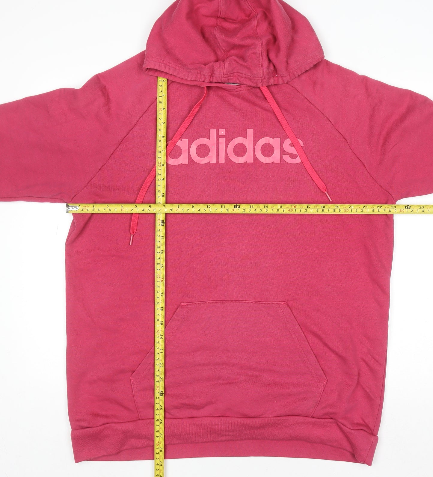 Adidas Women’s Pink Pullover Hoodie Size L 16-18 Cotton Blend