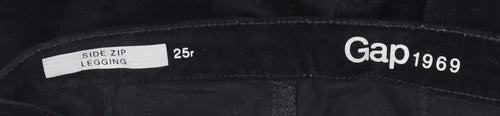Gap Women Black Velvet Side Zip Skinny Leggings 25R