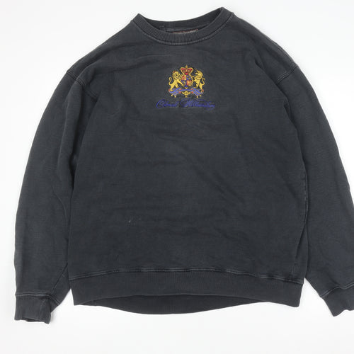 American Terrain Men's Black Embroidered Sweatshirt Medium Retro Pullover
