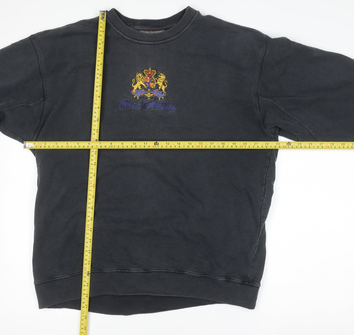 American Terrain Men's Black Embroidered Sweatshirt Medium Retro Pullover