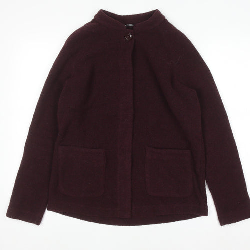 Rohan Women's Burgundy Wool Blend Cardigan Size 10 Classic Fit