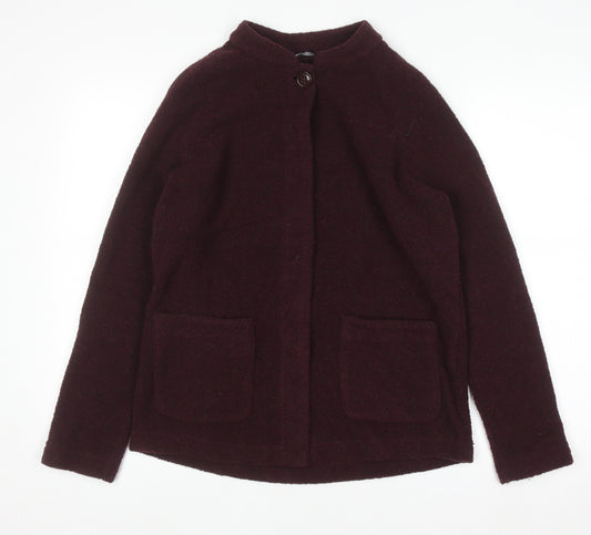 Rohan Women's Burgundy Wool Blend Cardigan Size 10 Classic Fit