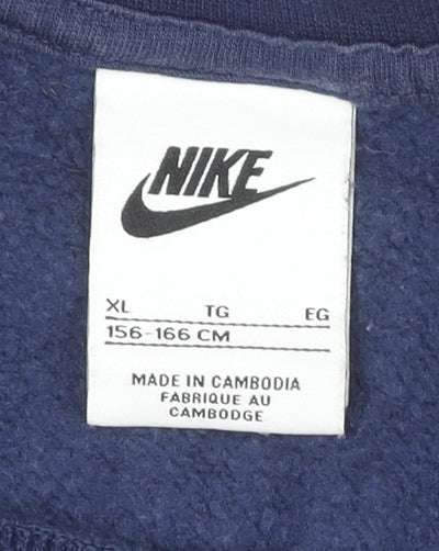 Nike Women's Navy Blue XL Pullover Sweatshirt Crew Neck Logo 1972