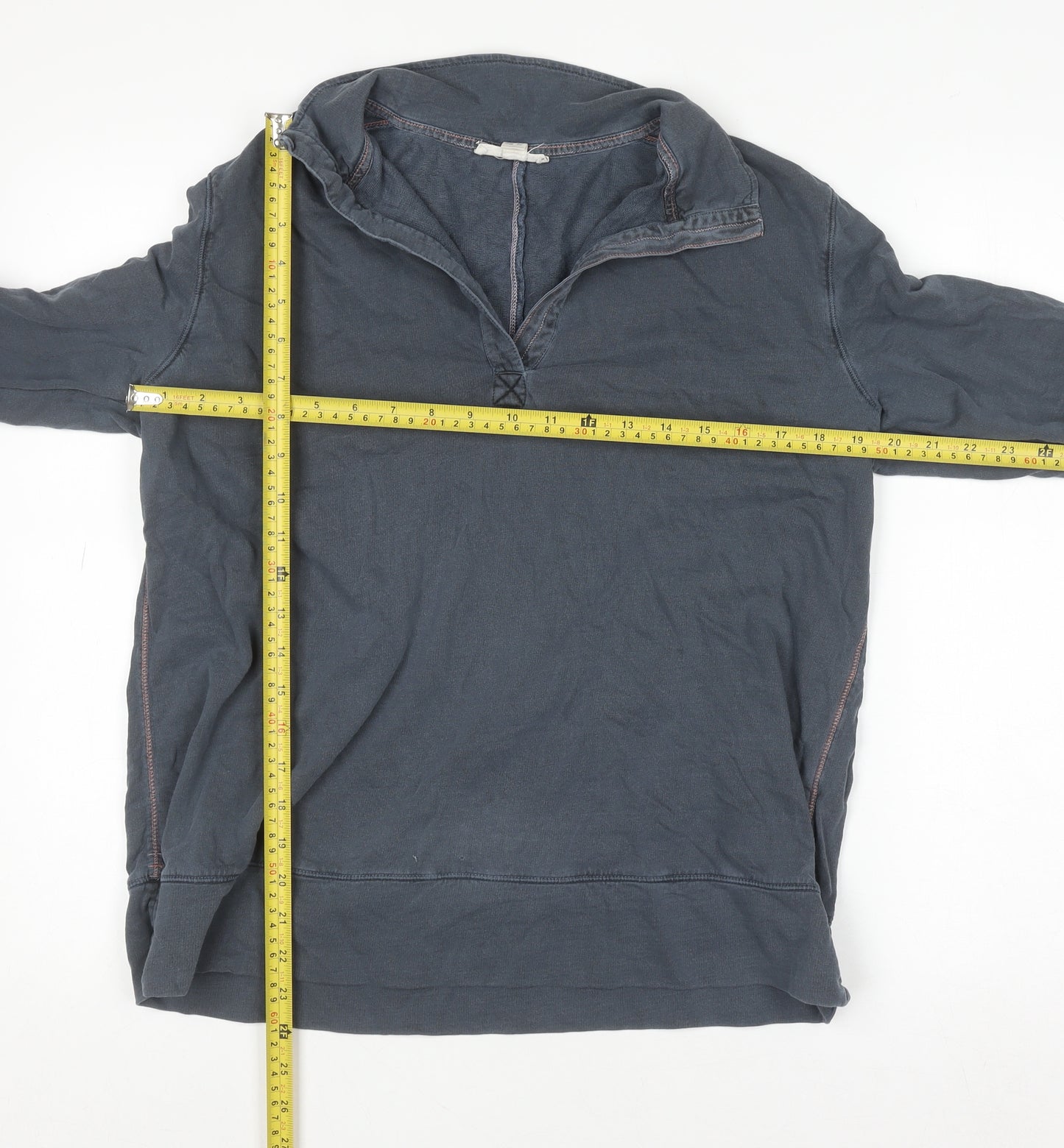 White Stuff Women's Blue Long Sleeve Cotton Tunic Top Size 14