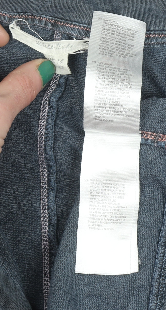 White Stuff Women's Blue Long Sleeve Cotton Tunic Top Size 14