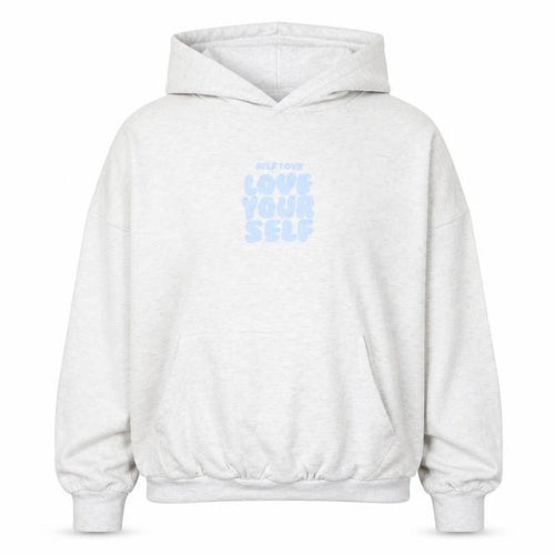 Dunnes Women Grey Hoodie XL Love Yourself Graphic Pullover Sweatshirt