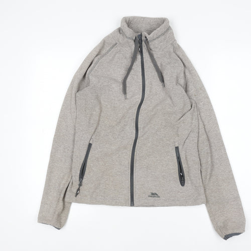 Trespass Women’s Grey Full Zip Hoodie Size UK 10 Polyester Fleece
