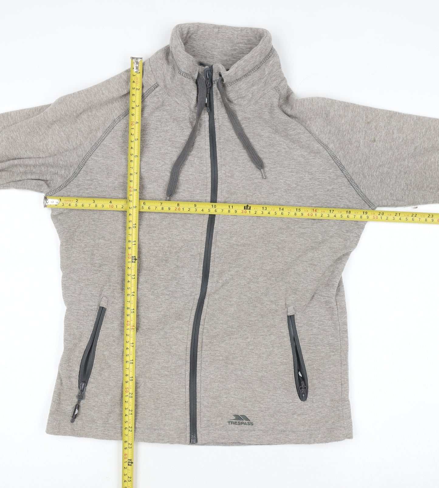 Trespass Women’s Grey Full Zip Hoodie Size UK 10 Polyester Fleece