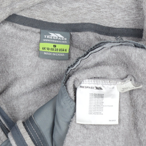 Trespass Women’s Grey Full Zip Hoodie Size UK 10 Polyester Fleece