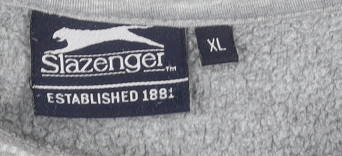 Slazenger Men's Grey XL Pullover Crew Neck Fleece Sweatshirt