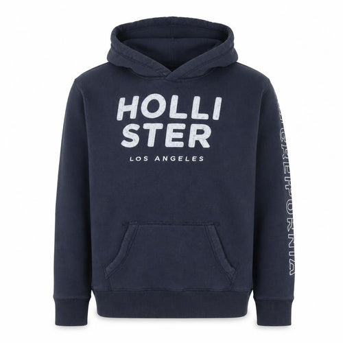 Hollister Men’s Blue Pullover Hoodie M Regular Fit Fleece Sweatshirt
