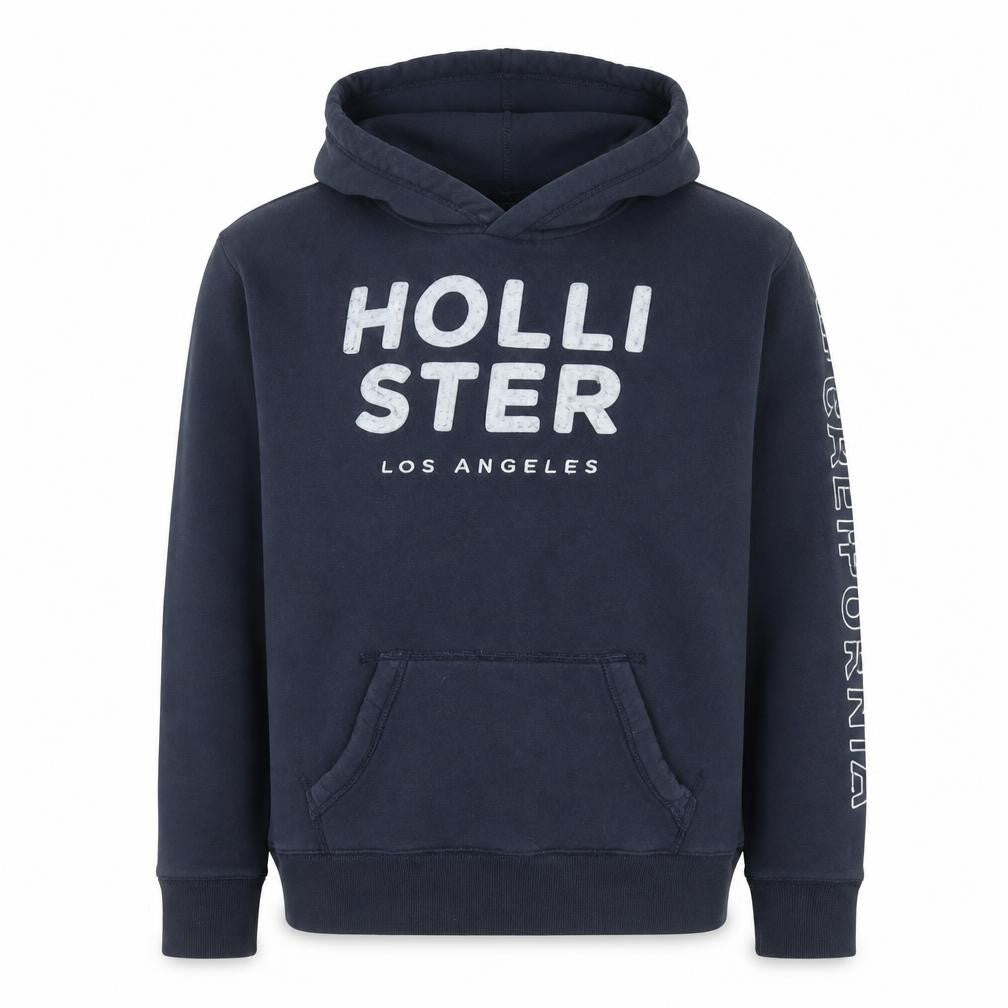 Hollister Men’s Blue Pullover Hoodie M Regular Fit Fleece Sweatshirt