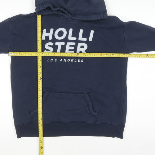 Hollister Men’s Blue Pullover Hoodie M Regular Fit Fleece Sweatshirt