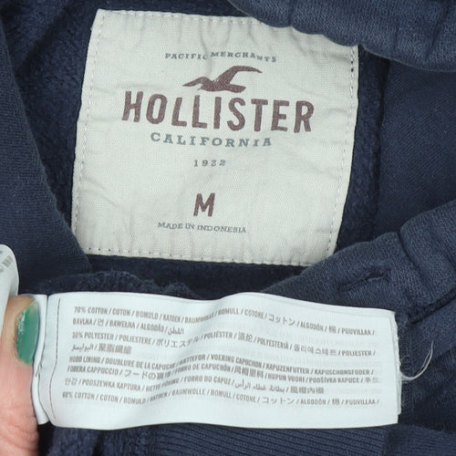 Hollister Men’s Blue Pullover Hoodie M Regular Fit Fleece Sweatshirt